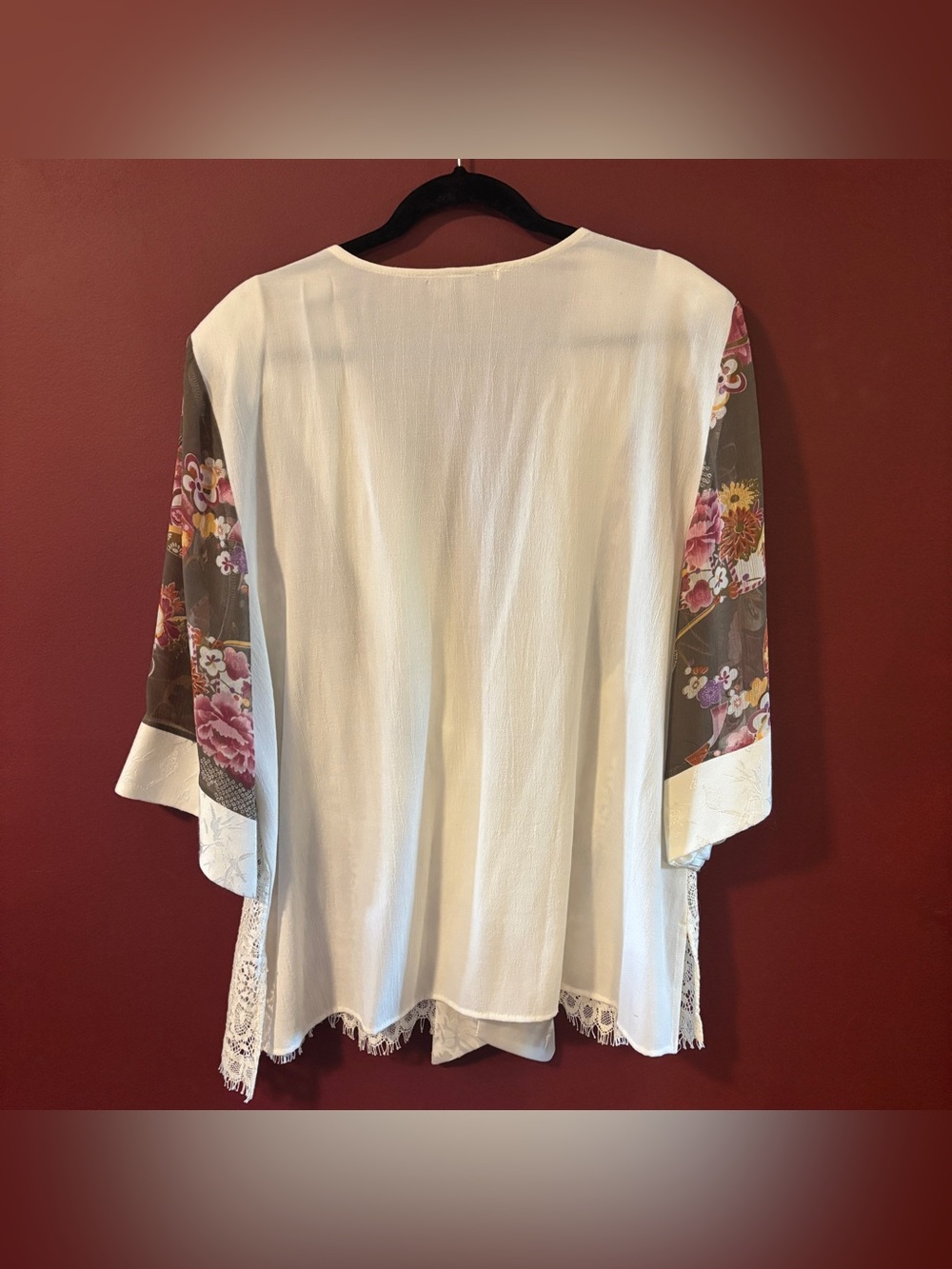 Vintage Spencer Alexis 3X Romantic Lace Embroidered Festival Kimono Silk Blend - Picture 2 of 7